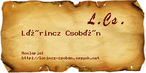 Lőrincz Csobán névjegykártya